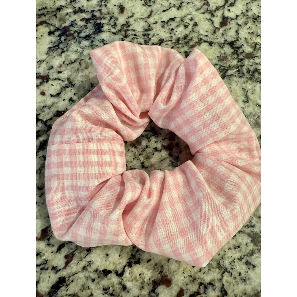 Pink Gingham‎ Hair Scrunchie
